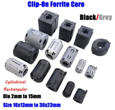 Clip On Ferrite Core Anti Radio Interference Noise EMI RFI Clip Cable Black/Grey