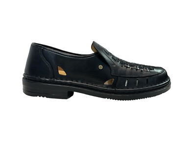 Rieker Men s Shoes Black Leather Markus Fisherman Loafers Size 13