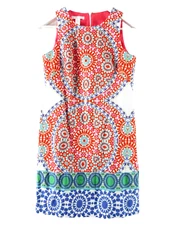 London Times Dress Women 6 Slimming Sleeveless Sheath Colorful A Line Stretch