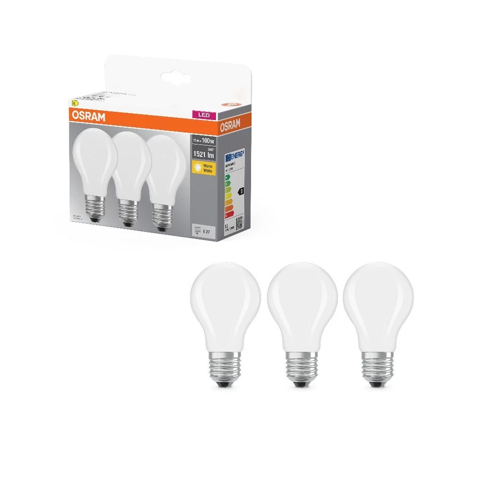 3er Pack OSRAM LED BASE Filament E27 Lampe 10W wie 100W warmweiß