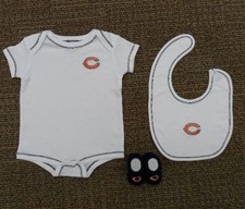 NFL Chicago Bears 3 Piece White Bodysuit, Bib and Booties 6-9 Months