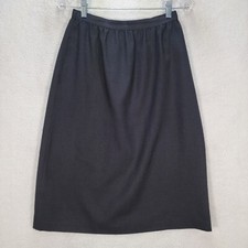 Vtg 90s Black Classic Career High Waist Timeless A Line Womens Skirt Size 8