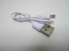 White USB-A to Micro-USB Cable  12"
