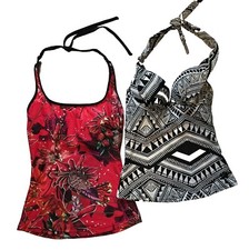 PAIR Hapari Tankini Tops XSM (0-2) Red Floral...