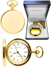 Mount Royal Hunter Pocket Watch 17 Jewel Gold-Plated Free Engraving B23mr