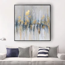 Canvas Home Living Room Decoration Abstract Aesthetics Hand Painted Gold