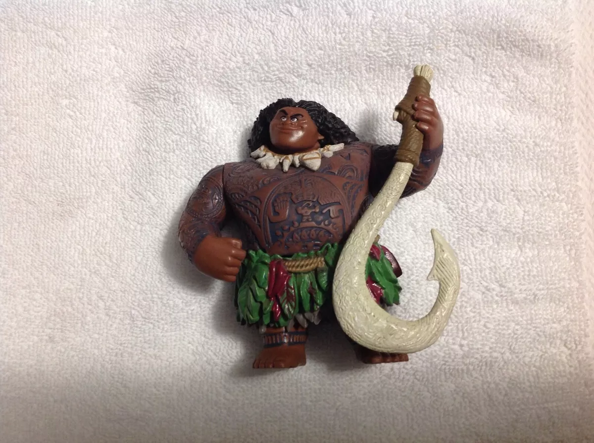 Disney Moana Maui Figure With Fish Hook Sculpted Toy Cake Topper 4 Heavy  PVC