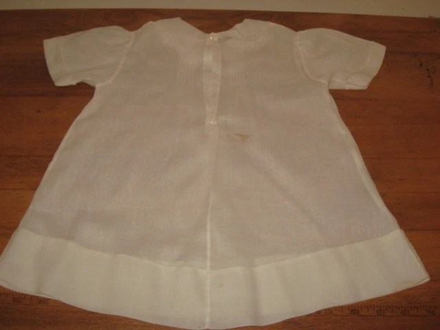 OFF WHITE VESTITO COLLARE E DAVANTI BAMBINO VINTAGE BIANCO SPORCO 1940 CON RICAMO