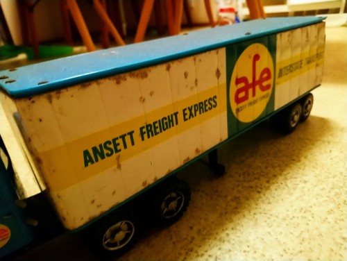 Rare Vintage Anset Freight AFE Semi Trailer Truck Blue - Imagen 5 de 12