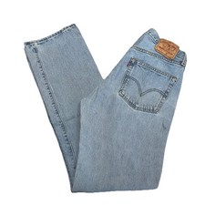 Levis 501 Jeans Y2K Tag 34x36 Fit 32x35 Blue Straight Button Fly Distressed