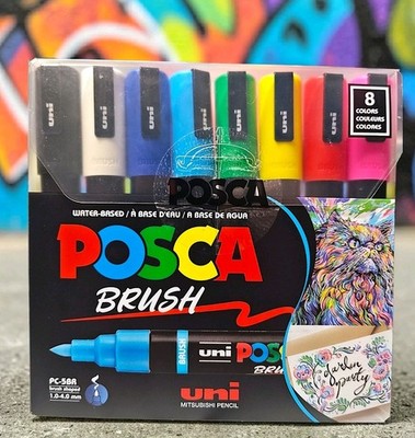  NIB  Uni POSCA PC-5BR Water-Based Paint Markers 8-Color Set [GENERIC COLORS]
