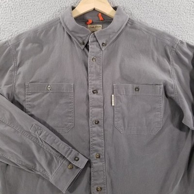 Over Under South Platte Shirt Mens Large Gray Twill Outdoor Workwear Heritage
