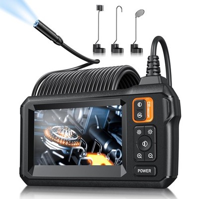 Endoscope Camera with Light, Inspection Borescope Camera with 4.3'' IPS Screen...