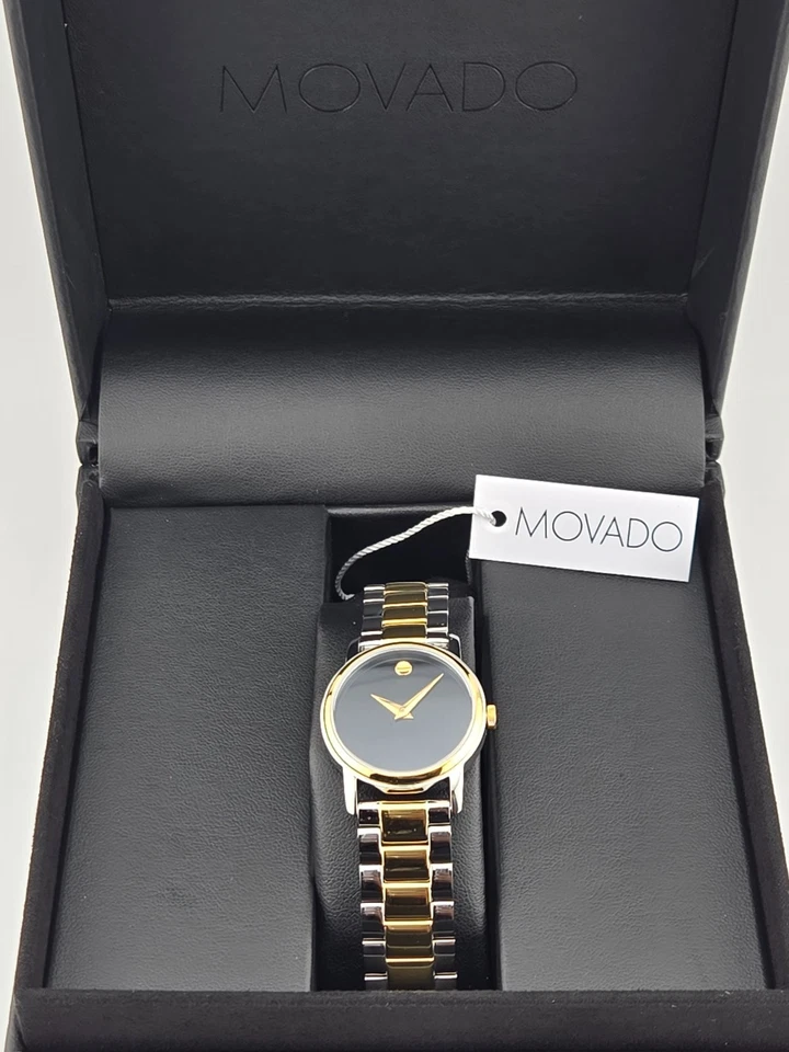 $995 MSRP | Movado Women’s Museum Black Dial Two Tone Quartz Watch - 2100018 - Image 2 of 4