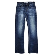 BKE Aiden Bootleg Jeans Mens Size 26R Dark Wash Denim Distressed