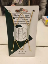 Tripar Plate Hanger Fits 5-7 Inch Plates Solid Brass Wire Springs New