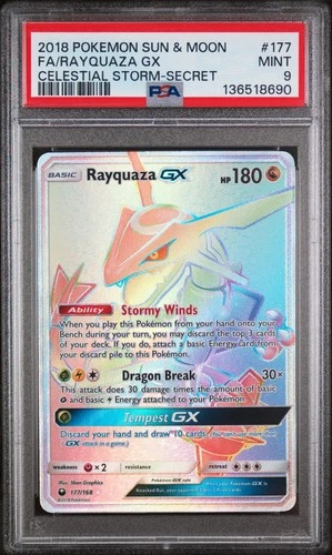 Rayquaza Gx Pokemon Sun & Moon Celestial Storm 177/168 PSA 9