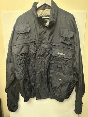 Vintage Mens Lakestream By Hodgman Fishing Jacket Multi Pocket Coat Blue SZ XXL