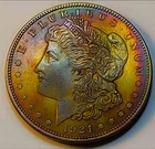 1921 P MORGAN SILVER DOLLAR- RAINBOW TONE 🌈. 241