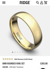 RIDGE ROUNDED RING SET 24 Karat GOLD RRP £365