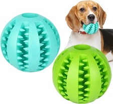 Dog Puzzle Teething Toy Ball 2Pack Treat, Dispensing Dog Chew, Toys Small Medium