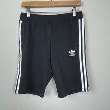 NWT Adidas Kids Shorts Sz L Black White Striped Pull On Athletic Sport Active