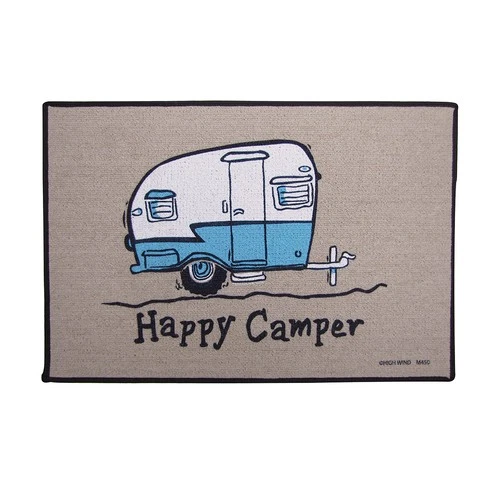 Funny Happy Camper Tan Outdoor Welcome Doormat - Thumbnail 5