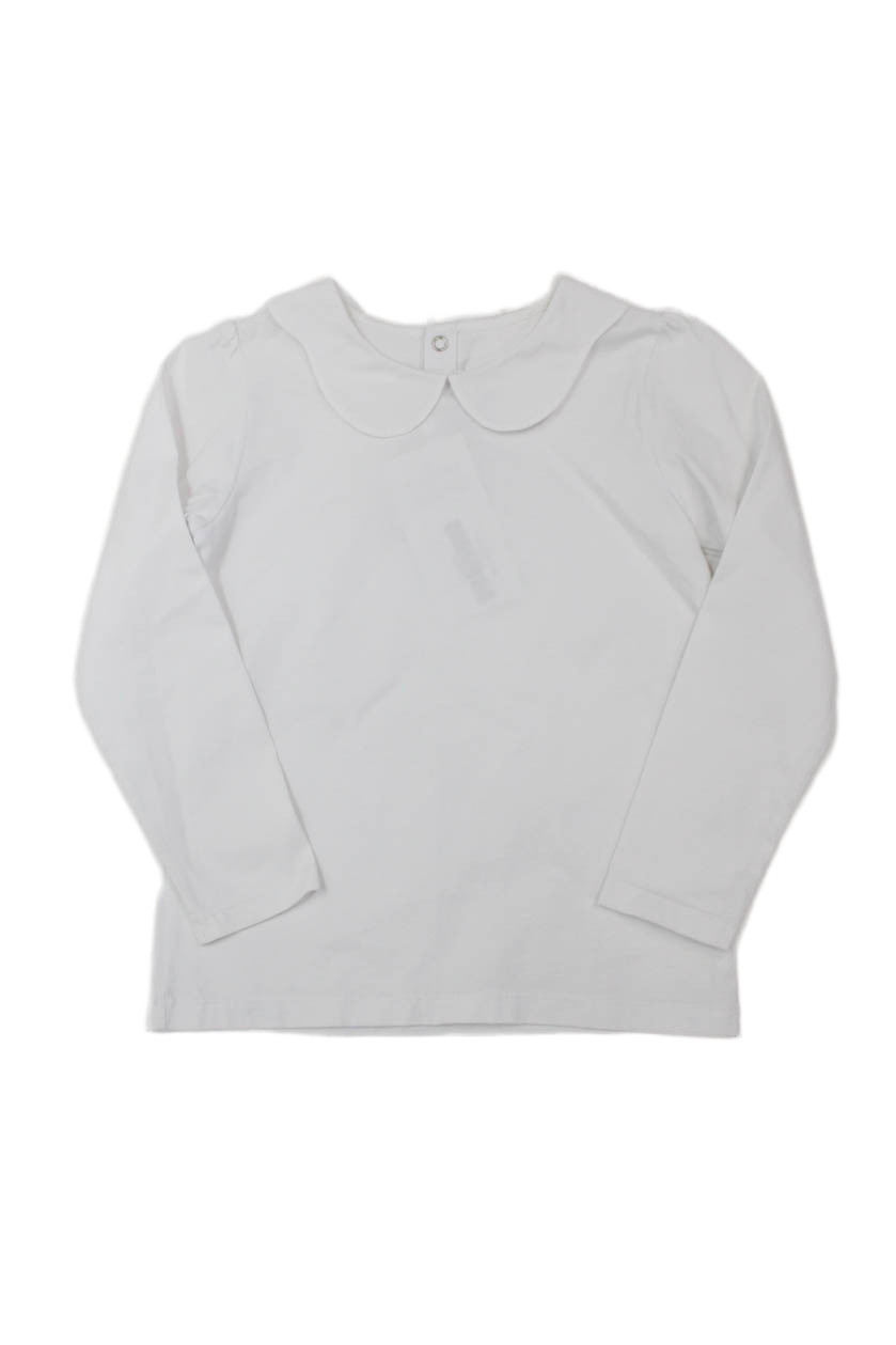 Jacadi Girls Long Sleeve Collared Shirt Blouse White Cotton Size 6Free Shipping in US $100+ Orders | $6.95 Orders Below