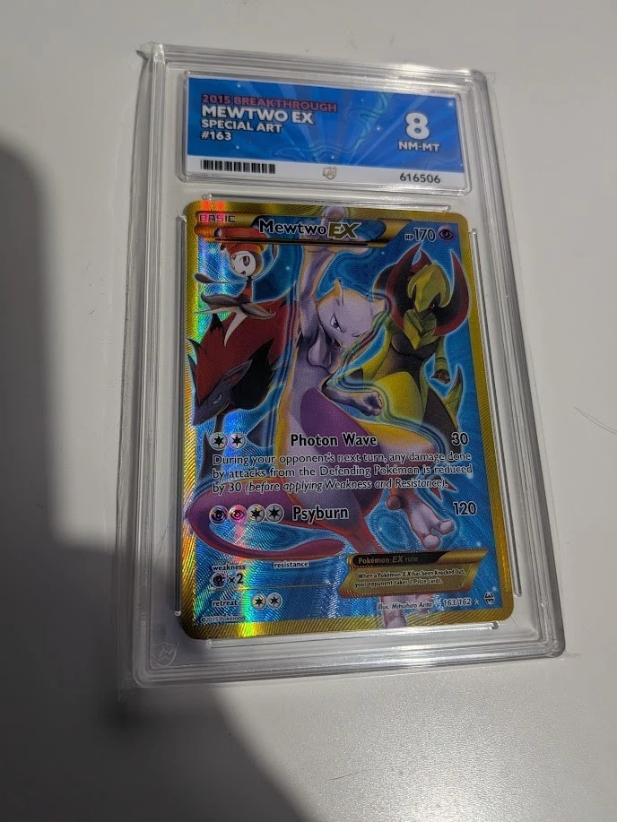 Mewtwo EX 163/162 Secret Full Art Breakthrough Holo - Ace 8 NM-MT - Image 3 of 3