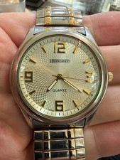 Hennessey Time C59 Two-Tone Quartz Dress Watch Textured Dial Expansion Band