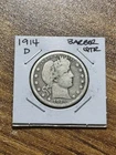 1914 D Barber Silver Quarter VG Very Good Condition U.S. 25c Coin (Raw13817)