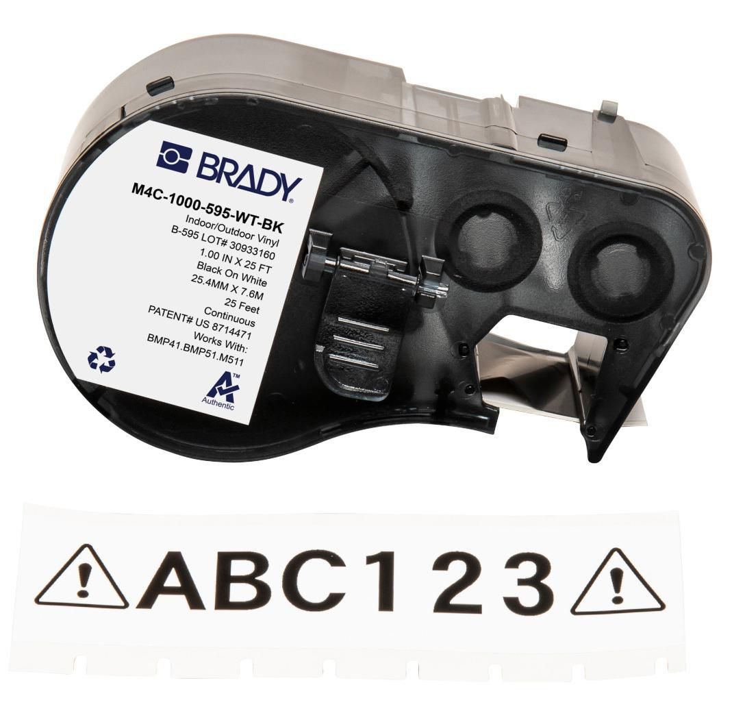 Brady M4C-1000-595-WT-BK BMP41/BMP51/BMP53/M511 Label