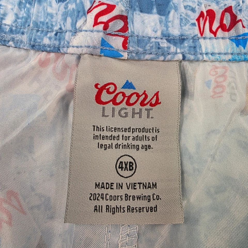 Bañador Coors Light para Hombres 4XB Botella de Cerveza Patrón de Hielo Cordón Pantalones Cortos Foto 3 de 4