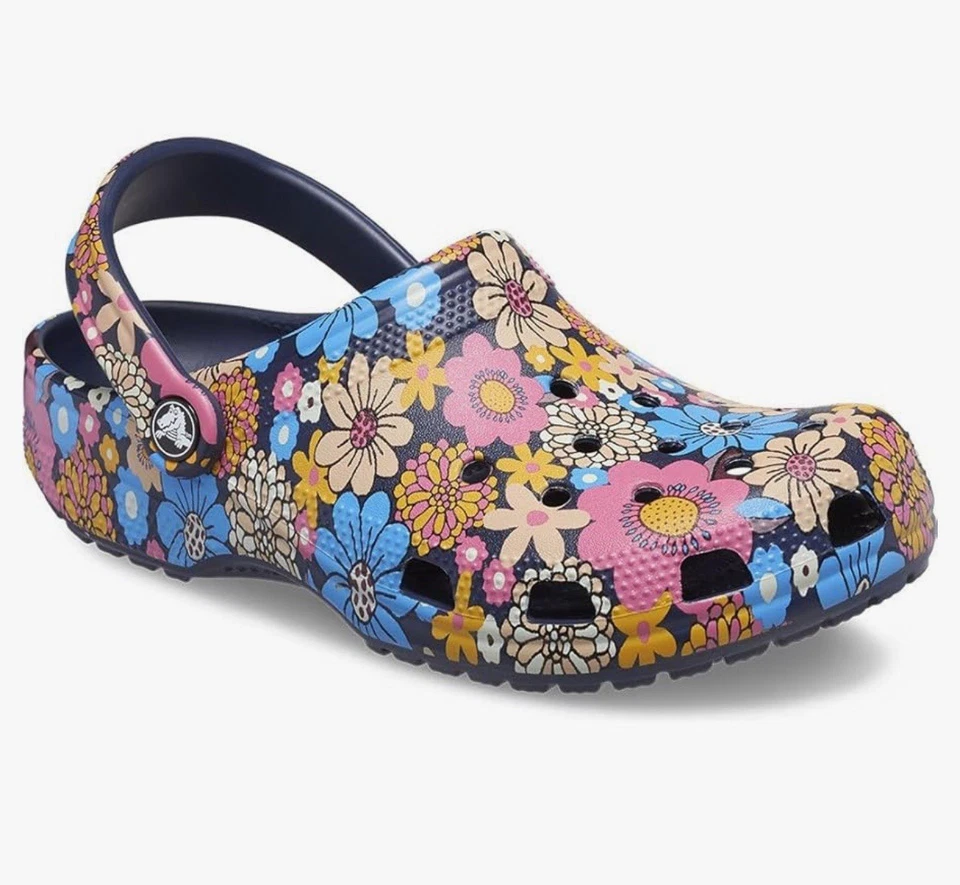 Zueco Crocs Clásico Retro Floral Hombre Talla 13 Nuevo con Etiquetas $69 Foto 3 de 4
