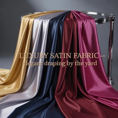 Stretch Charmeuse Satin Fabric   60'' Silky Smooth Satin for Dressmaking  Wedding