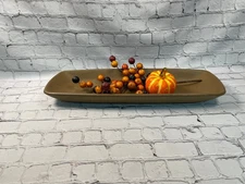 NEW Farmhouse Wood CANDLE TRAY taupe Painted Dish 17"L x6.25."W x1.5"H Pan