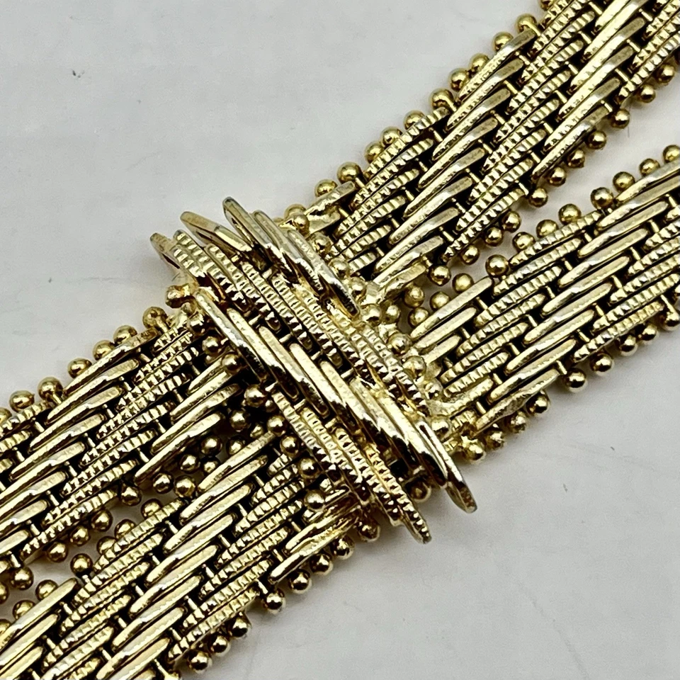 Collar Rosantica Milano Volutta Malla Lariat 24k GP Latón Italia Etiqueta Original Foto 3 de 4