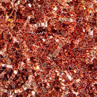 1/2 LB Rose Gold Crinkle Cut Paper Shred, Gift Basket Filler Grass Box Packing
