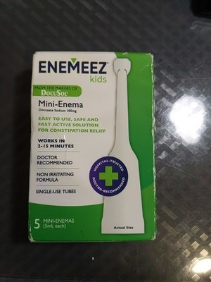 New Enemeez Kids Mini-Enema 100mg 5mL 5 Count Exp 07/2026 #S3