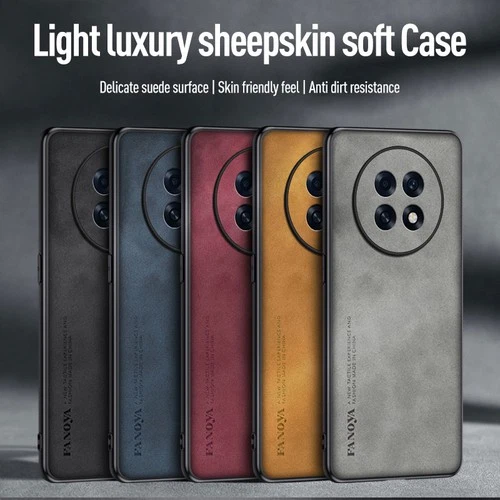 For Oppo A6 GT, Hybrid Armor Business Retro Leather Soft Rubber TPU Case Cover