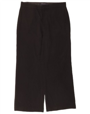 Marks & Spencer Damen Chinohose weites Bein UK 14 Large W34 L28 schwarz BQ06