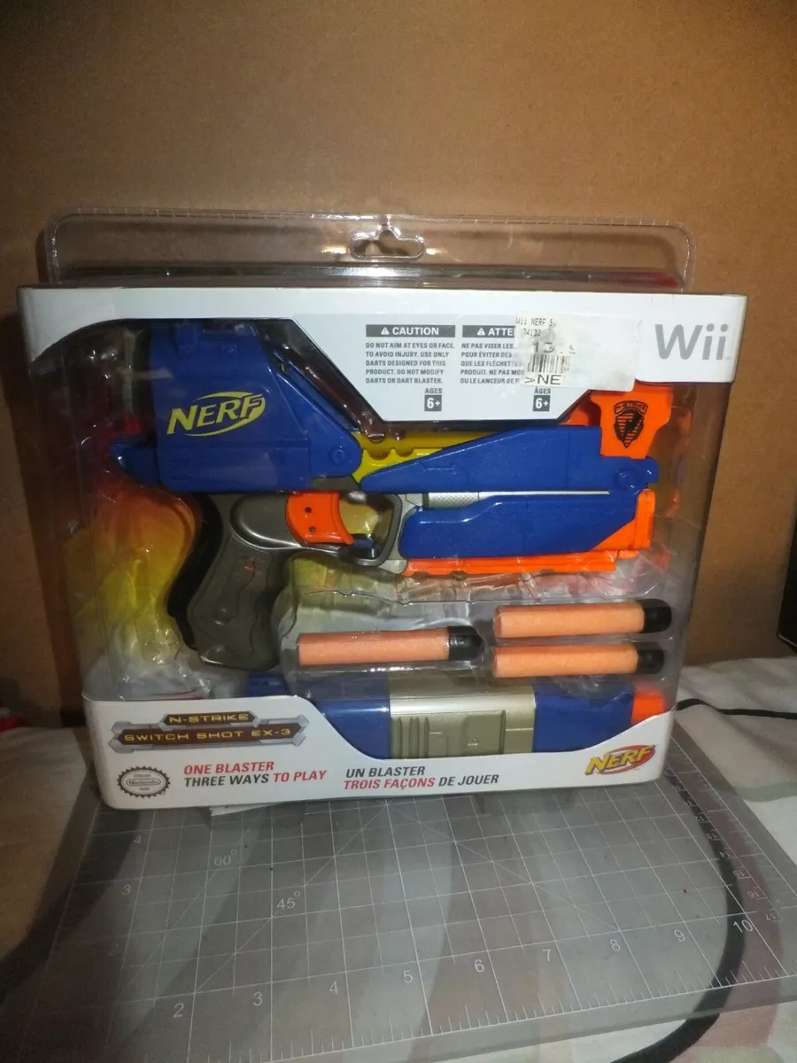 Nintendo Wii Nerf N-Strike Switch Shot EX-3 Controller Blaster Gun & 3 darts