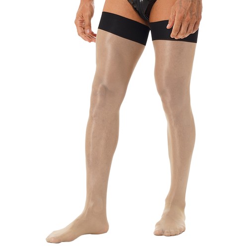 Freebily Men's Sissy Thigh High Stockings Shiny Oil Long Socks Stretchy AU - Picture 197 of 230