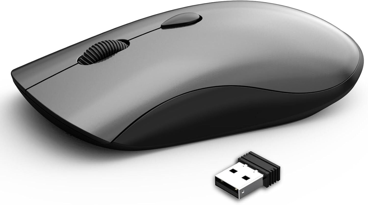 Slim Grey Wireless Mouse for Chromebook, Laptop, PC, and Macbook-image