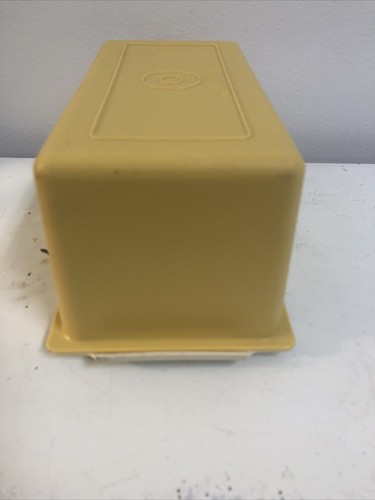 Vintage Tupperware Butter Keeper Yellow Harvest Gold Almond 1 Lb Dish MCM Retro - Picture 5 of 8