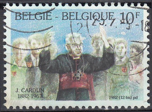 Belgien gestempelt Rundstempel Joseph Cardijn Kardinal Kirche Religion / 416