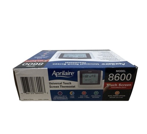 New APRILAIRE 8600 Touchscreen Universal Thermostat , 7 Day Programable Heatpump - Picture 3 of 12