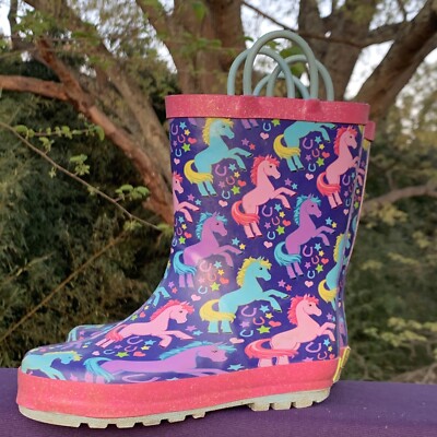 WESTERN CHIEF Painted Pony Horse Colorful Rain Galoshes Boots sz 11 12  sj7m38