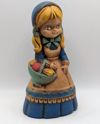 Vintage 1960s Inarco Ceramics Japan Pilgrim Girl Figurine 7.5'' Cottagecore Retro
