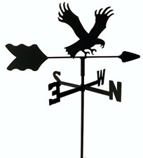 EAGLE GARDEN STYLE WEATHERVANE BLACK WROUGHT IRON LOOK MADE IN USA TLS1016IN